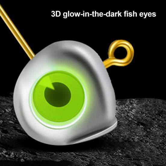 10 шт./компл. 2/3/5/7G 3D Eyes рыболовный крючок прочный металлический джиг головка крючок пресноводные соленые водоемы рыболовные принадлежности для открытого моря