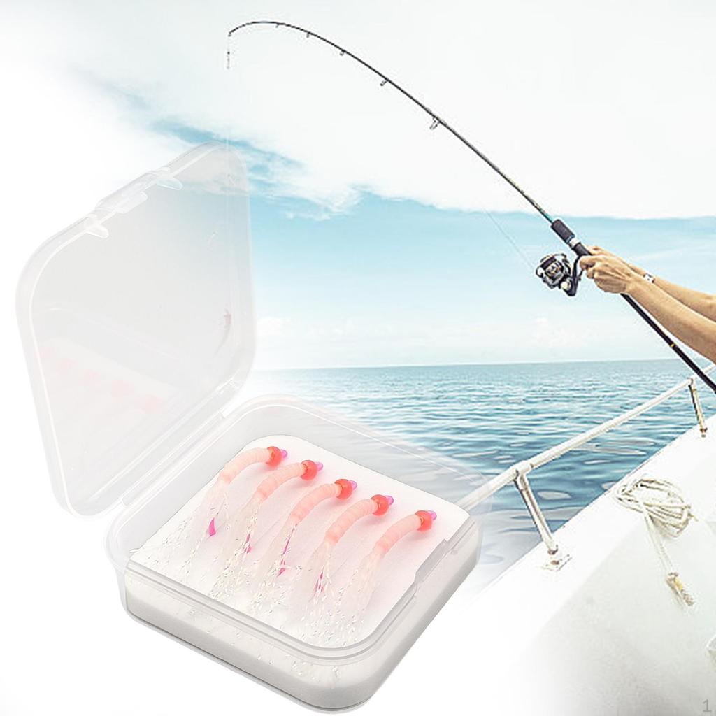 5шт светящиеся рыболовные приманки крючки реалистичные искусственные для пресноводных мух