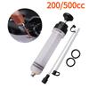 Car Oil Fluid Extractor Auto Oil Change Syringe With Hose Manual Fuel Suction & Filler Fluid Oil Change Evacuator Pump 200/500cc