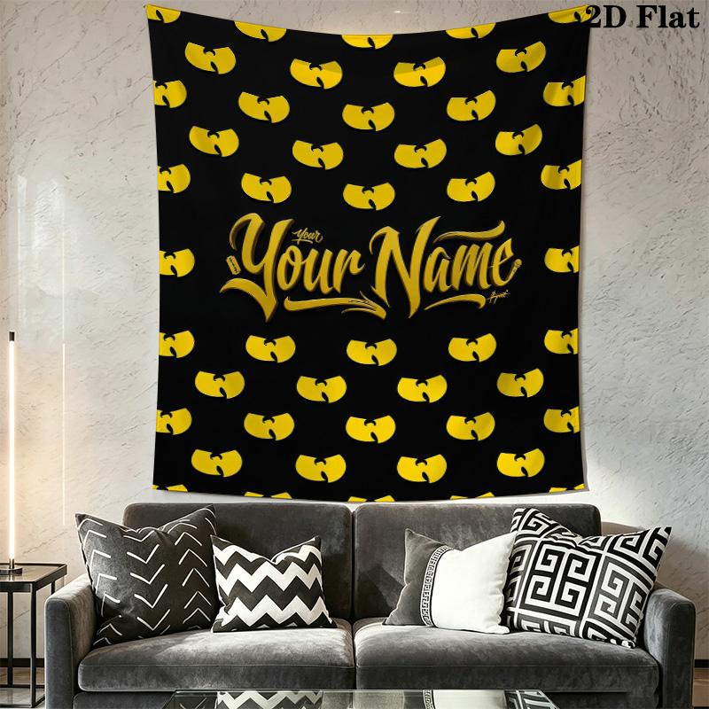 Wu-Tang Clan Custom Name Wall Tapestry Aesthetic Wall Hanging Printed Fabric Blanket Decorative Tapestries for Bedroom Living Room Home Decor