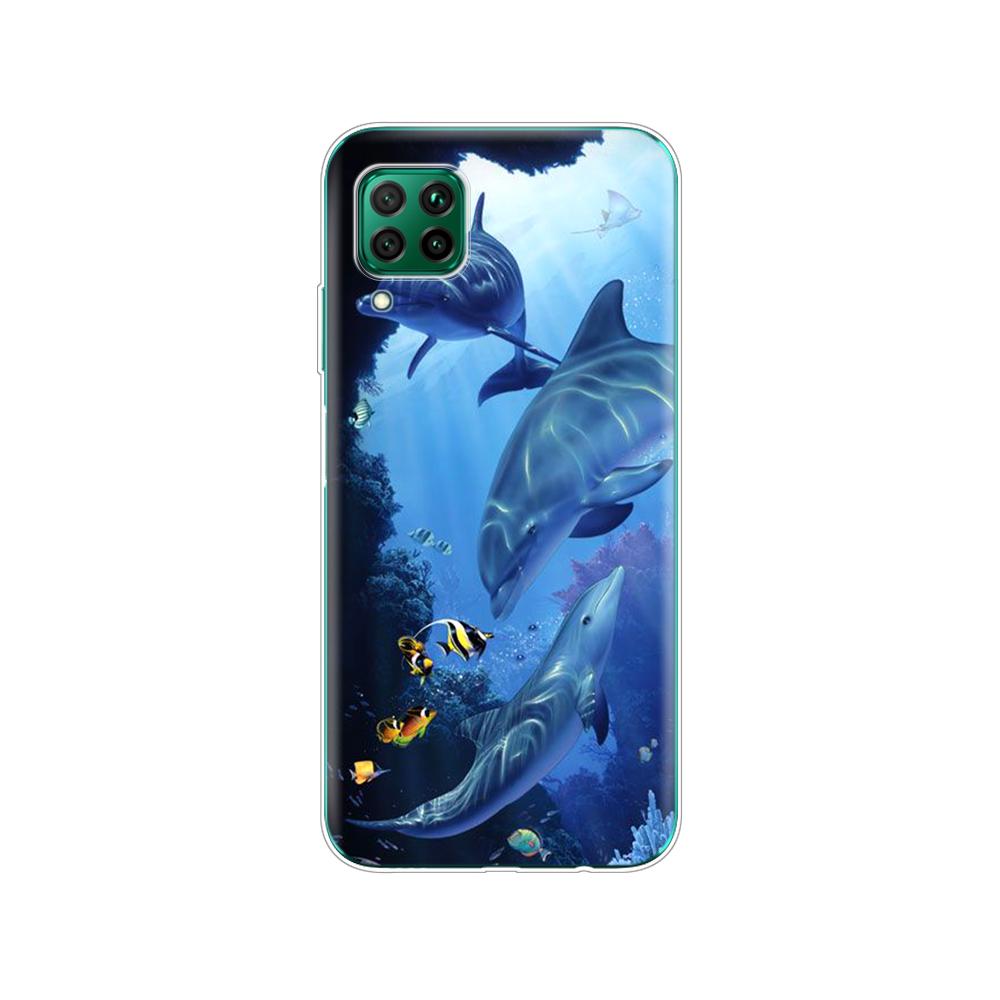 Чехол для huawei p40 lite E p40 pro P smart 2020 Чехол для huawei Y5P Y6P Y7P Y8P Y6S Y9S NOVA 5T дельфин танцует и прыгает
