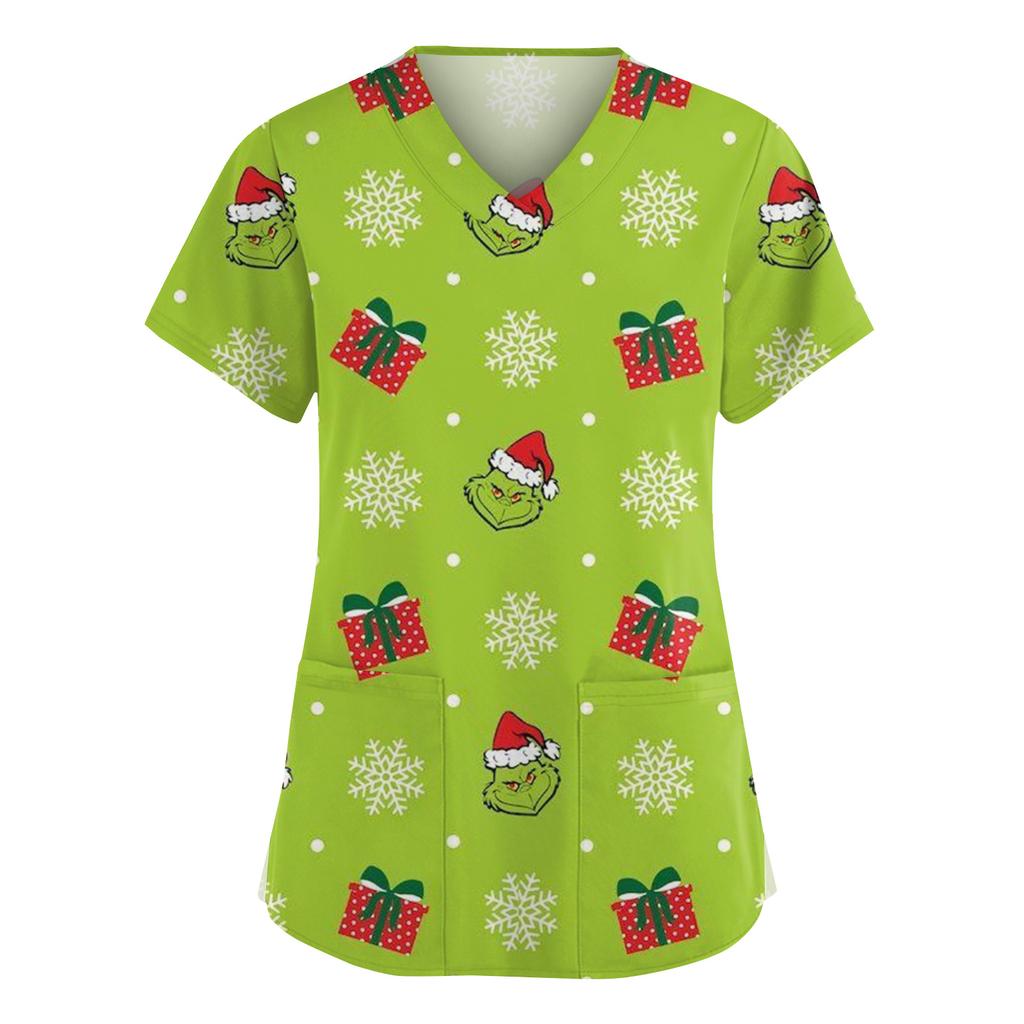 Женская мода V-образный вырез короткий рукав комбинезон с карманами принт топы одежда