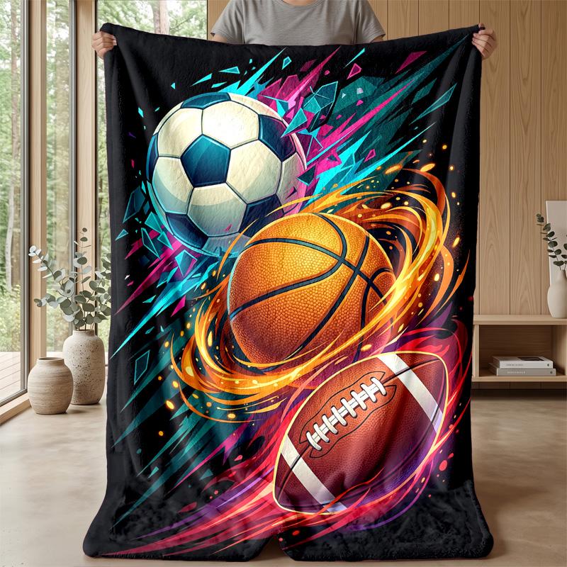 Sports Ball Fusion 1 Theme blanket Lightweight Warm Flannel Blanket Decorative Throw Blanket for Home Decoration