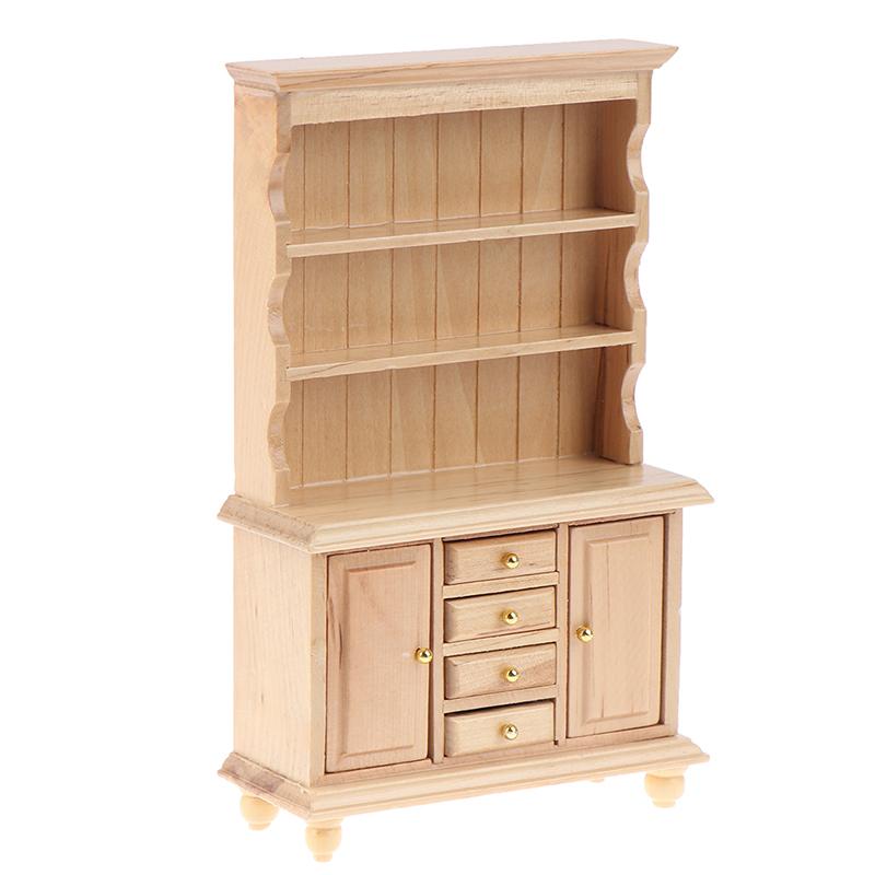 1:12 Миниатюрная мебель для кукольного домика Многофункциональный деревянный шкаф Книжный шкаф Книжная полка