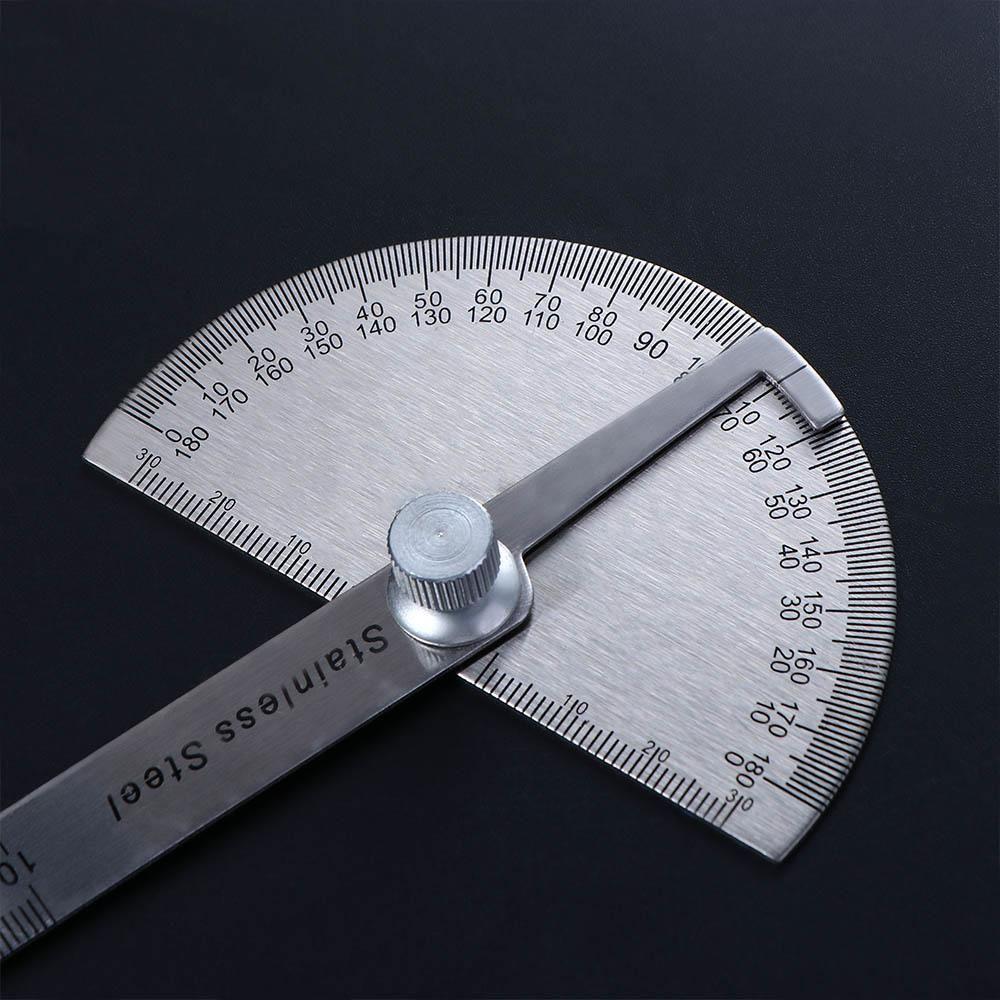 Rotary Round Head Goniometer Measuring Ruler Stainless Steel 180 Degree Protractor Adjustable Protractor Angle Ruler Protractor