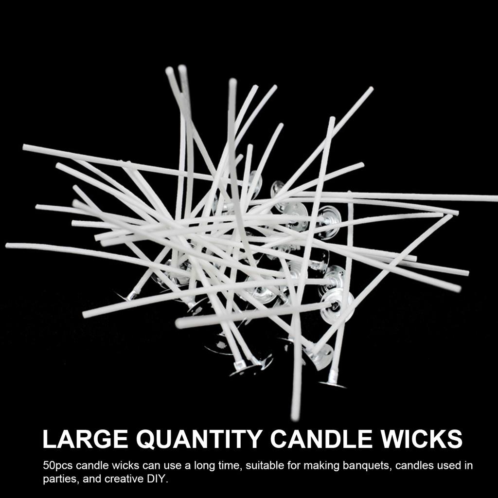 50 шт. фитили для свечей, предварительно вощеные фитили, набор для изготовления свечей, хлопковые предварительно вощеные фитили для свечей