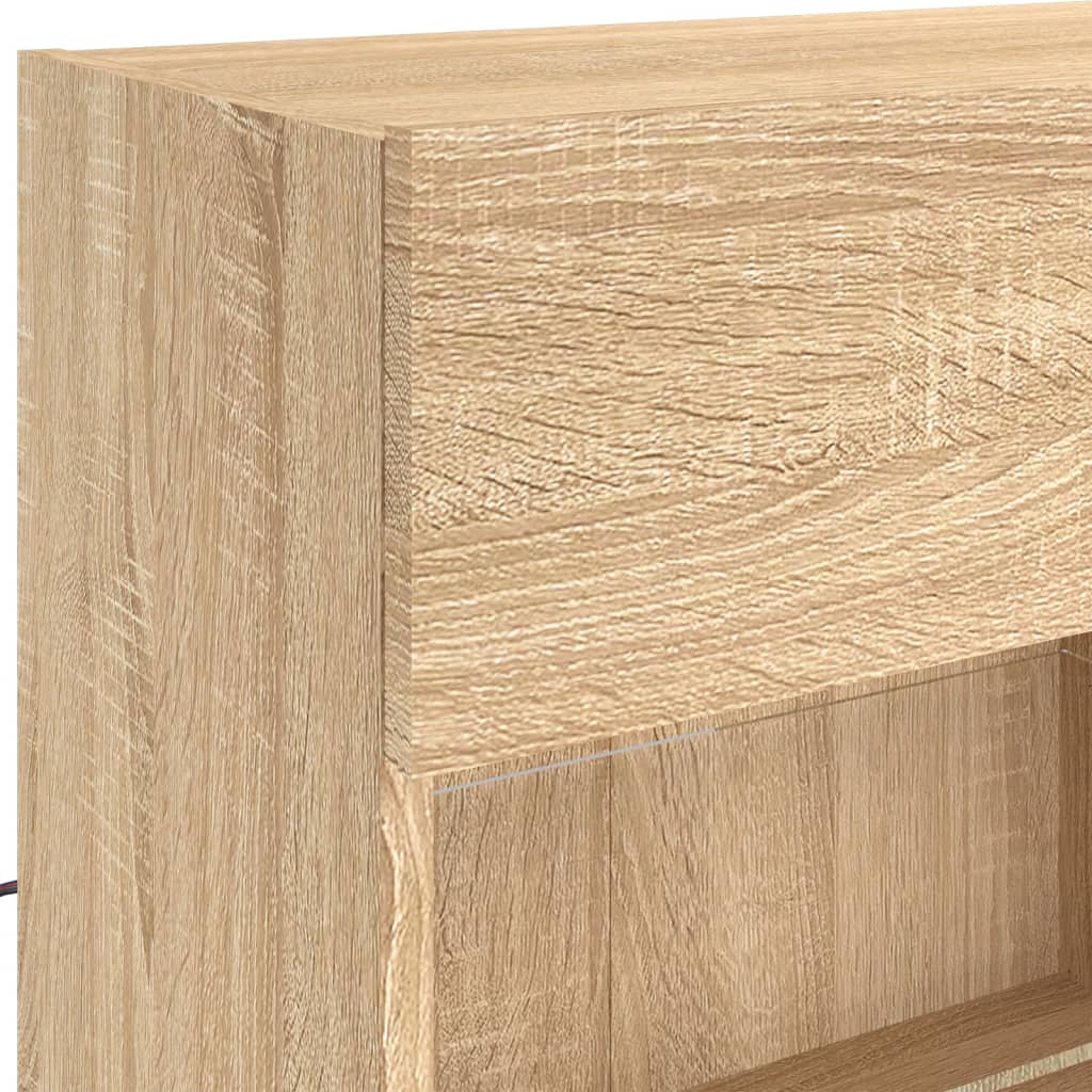 6 piece TV wall unit with LED lighting Sonoma oak