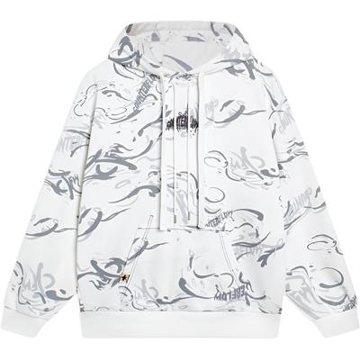 Толстовка с длинным рукавом Li Ning CF Pure Color Pattern Printed, унисекс, белая AWDSI43-1