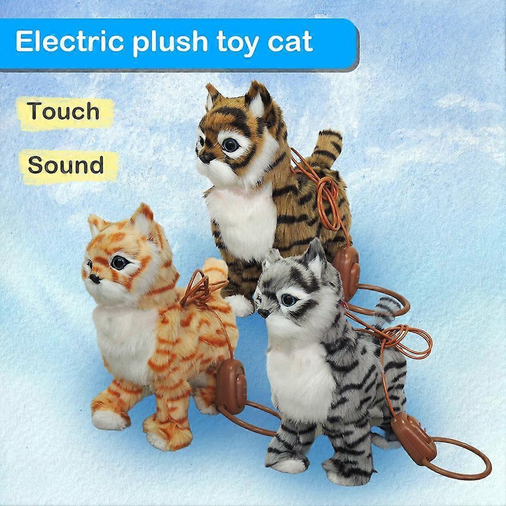 Electric Plush Animal Cat Toy Lovely Plush Toy Interactive Toy Furry Kitten Toy