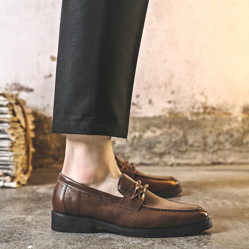 Пара мужских туфель, осенние новые модные повседневные туфли, увеличивающие внутреннюю высоту, деловые кожаные туфли для мужчин 6911-J