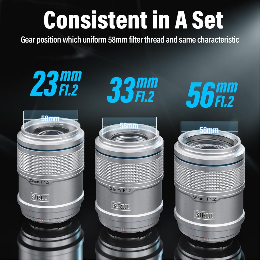 SIRUI Sniper 23mm Autofocus Wide Angle Camera Lens Lens, F1.2 APS-C (Z Mount, Silver)