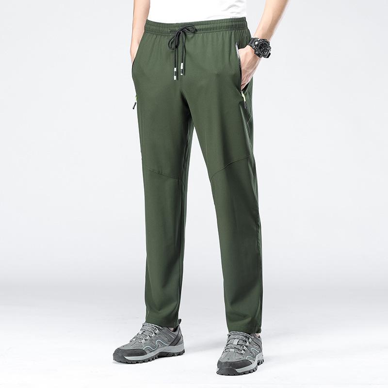 Летние мужские повседневные мужские брюки для бега с эластичной резинкой на талии, спортивные дышащие длинные быстросохнущие брюки для спорта на открытом воздухе