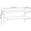 VidaXL 2-Tier Wall Shelf 100x40x60cm Silver Stainless Steel, Floating Shelf, Wall Display Shelf, 30309