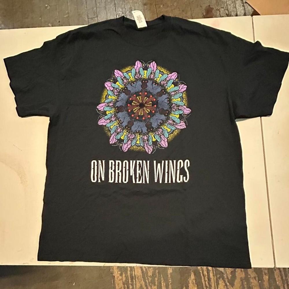 Винтаж Футболка группы On Broken Wings los angeles Хлопок Унисекс Концертный S - 5XL MQ084 Унисекс Футболка
