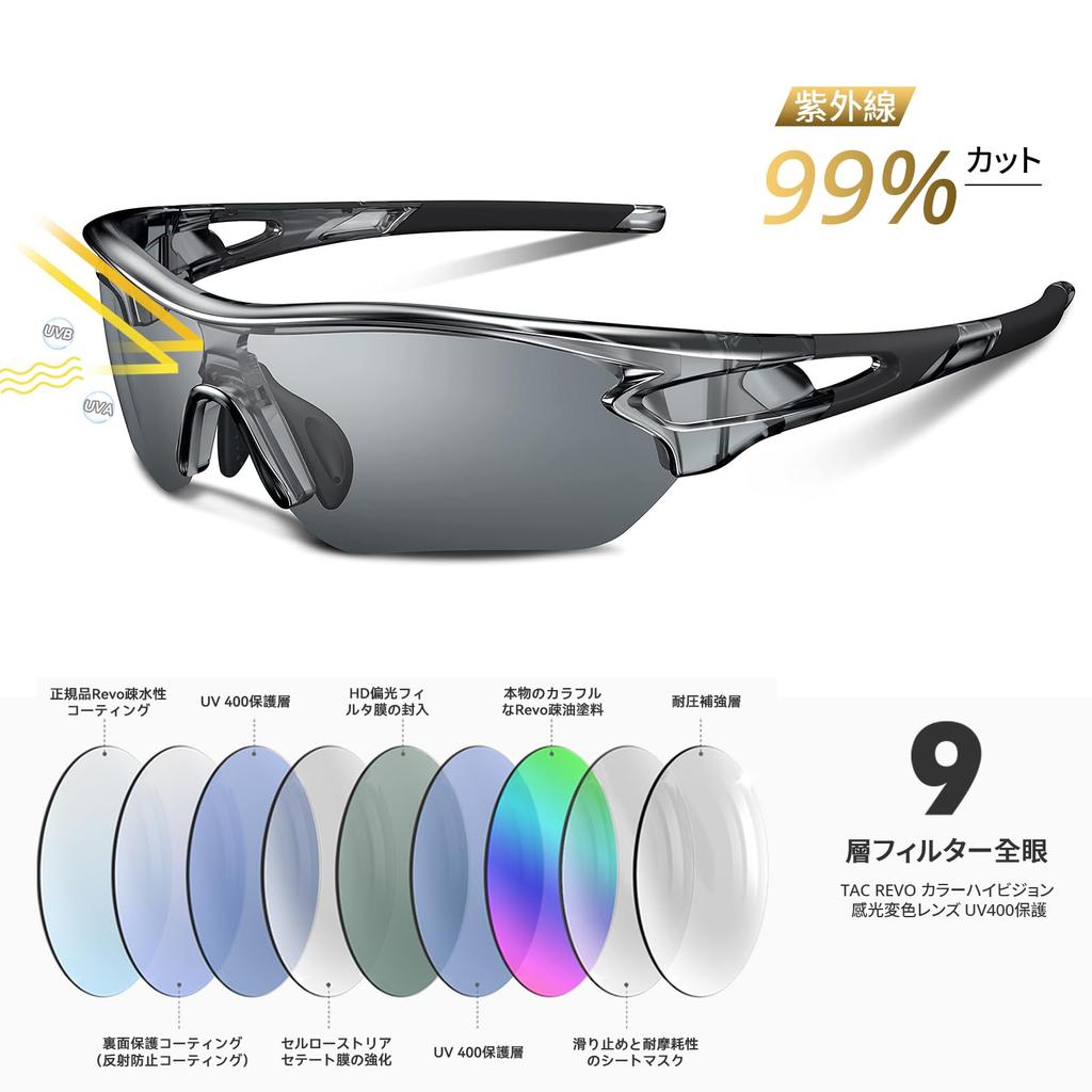 BEACOOL Sports Sunglasses with Polarized Lenses for and UV400 TAC TR90 Lenses for Men and Unisex Sunglasses for Safety and Cycling, Hiking, Fishing,