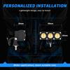 Car Motorcycle 3-LED Headlight High Low Beam Light Super Bright Waterproof Motorbike Spotlight