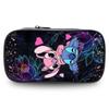 Charming Stitch Student Pencil Case Durable Polyester Cartoon Stationery Holder