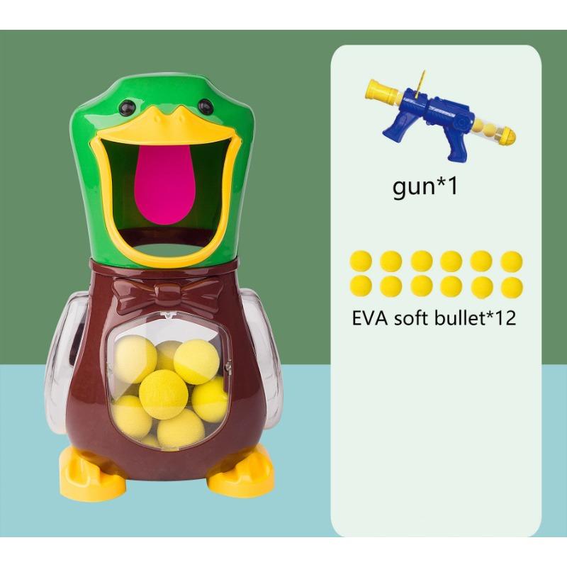 Air-powered Shooting Duck Toys Air-powered Gun Soft Bullet Ball Electronic Scoring Function Battle Game Funny Gun Toy Gift