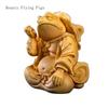 1PCS Taihang Cliff Cypress Carving Golden Toad Immortal Yellow Poplar Blessing Frog Lucky Animal Handle Ornament