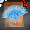 Bronzing Butterflies Folding Fan with Elegant Tassel Hollow Ribs Catwalks Dance Performance Photo Props Portable Summer Hand Held Fan