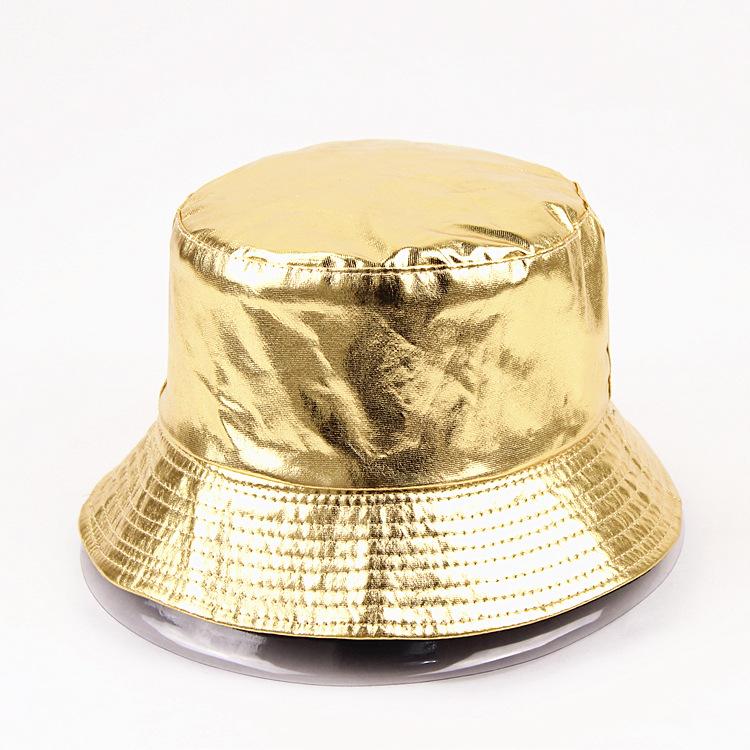 Двусторонняя шляпа Punk Basin Hat - модная складная кепка Fisherman с блестящей золотисто-серебристой отделкой, регулируемый ремешок для взрослых унисекс