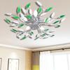 VidaXL Ceiling Lamp Green and White Arm Crystal for 5 Bulbs E14 Chandeliers 241478