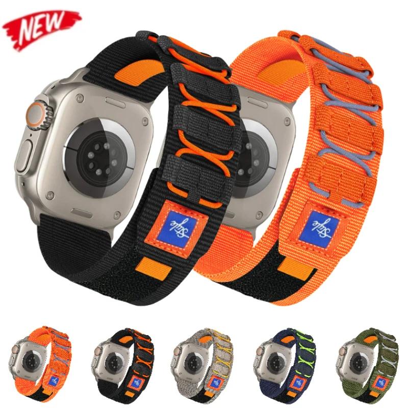 Нейлоновый ремешок с пятью петлями для Apple Watch Ultra/2 49 мм 10 9 8 7 6 5 4 SE Спортивный браслет Ремешок iWatch 45 мм 44 мм 42 мм 46 мм 41 мм Correa