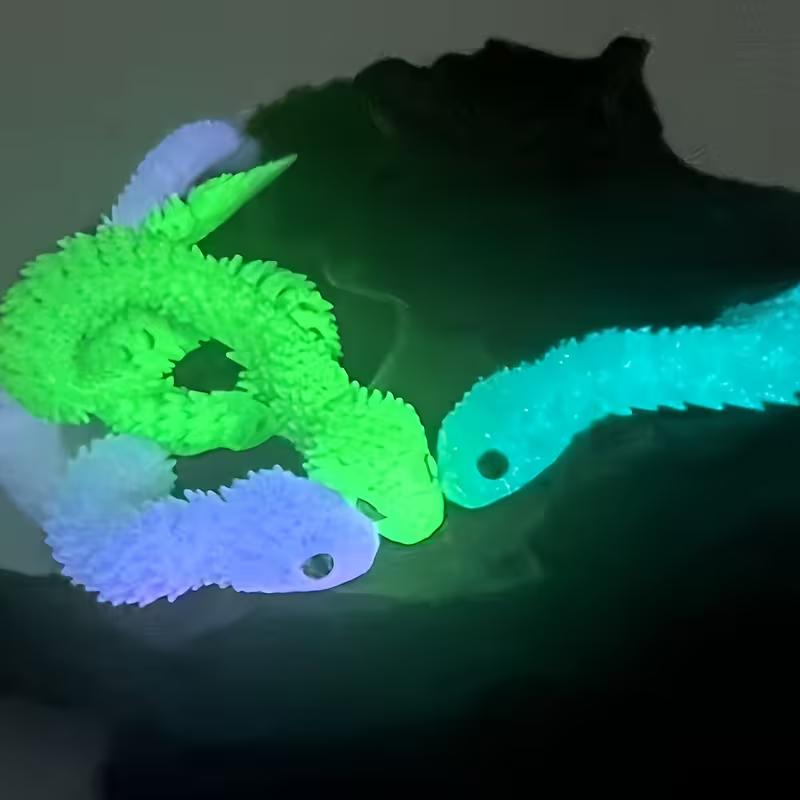 3D-печатная змея светящееся яйцо змеи гадюка змея суставная подвижная имитация маленькая модель змеи креативная детская игрушка украшение