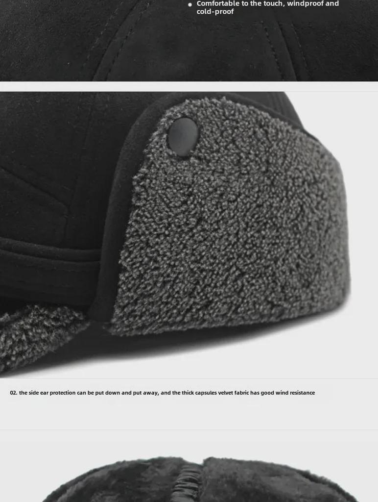 Мужская бейсболка из искусственной кожи — зимняя защита ушей, плотная, теплая, ветрозащитная, с бархатом, для людей среднего и пожилого возраста.