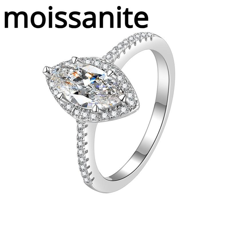 D цвет 1 карат кольцо с муассанитом из стерлингового серебра женское кольцо модное серебро s925 обручальное кольцо с бриллиантом обручальное кольцо подарок для подруги