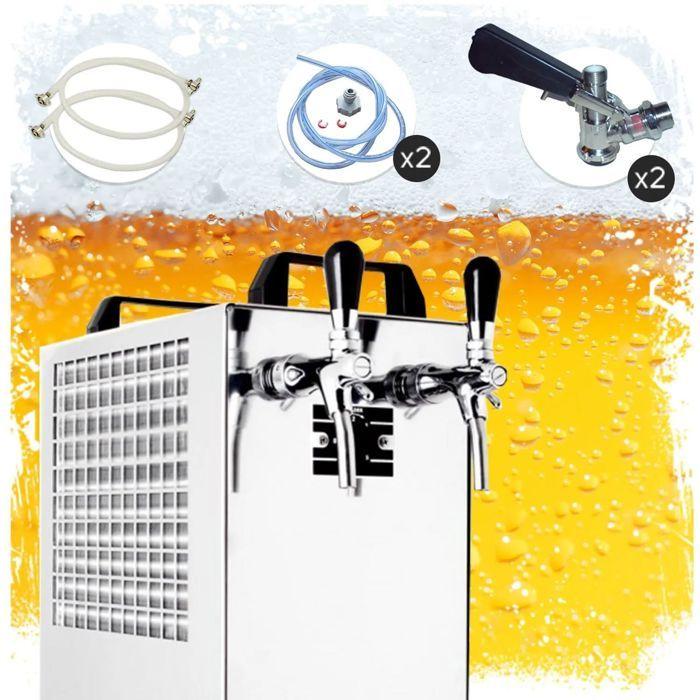 Tireuse à Bière Complète 2 Robinet en Inox - 50L/h avec Refroidisseur Sec pour Performance Professionnelle