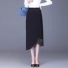 Irregular Half Length Skirt for Women Spring/Summer Collection Medium Length Style Lace Splicing Black Hip Wrapping Skirt