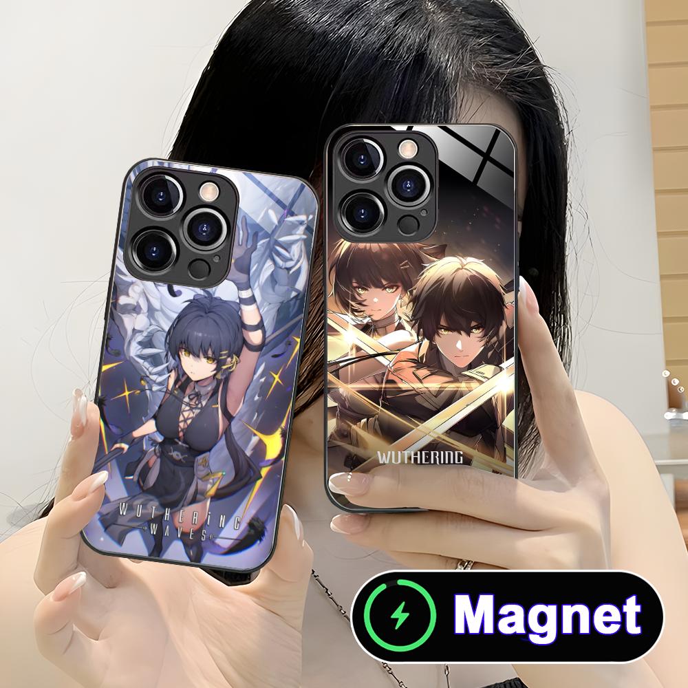 Чехол для мобильного телефона Wuthering Waves Rover Glass MagSafe для iPhone 17 16 15 14 13 12 11 Air Pro Max Plus Mini Цветная крышка
