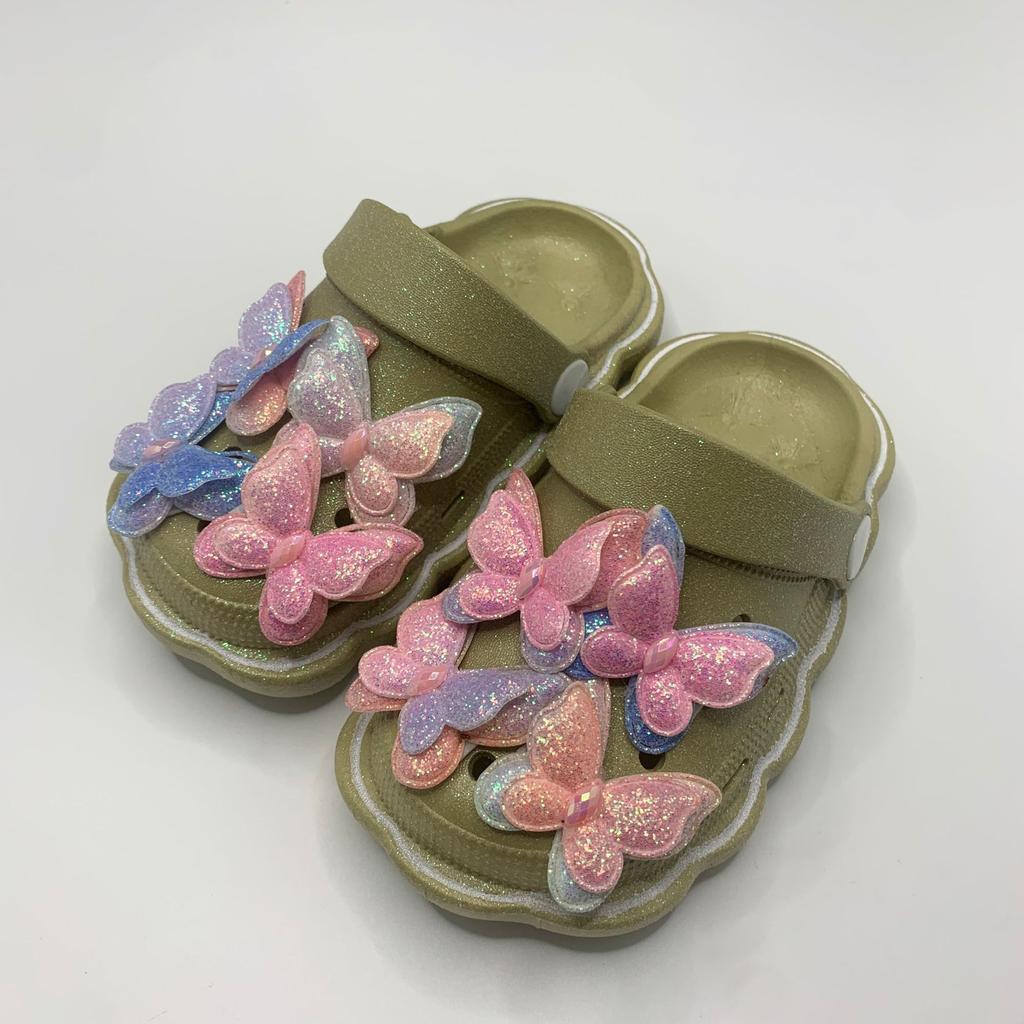 Children's Hole Shoes Outer Wear Summer New Indoor Cartoon Butterfly Girls Boys Baby Bag Head Cool Slippers