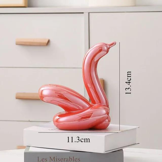 13.4cm Mini Creative Swan Abstract Ceramic Ornament Sculpture Study Room Statue Home Office Accessories Decoration Gift