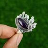 Натуральный африканский аметист серебро 925 пробы кольцо с несколькими камнями регулируемого размера для девочек