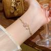 Women's Stainless Steel Micro Inlaid Zircon Bracelet Exquisite Sparkling Adjustable Drawstring Bracelet Jewelry