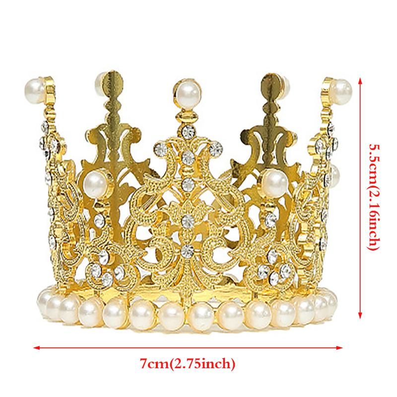 1шт Жемчужная Корона Торт Декоративные Маленькие Диадемы Кристалл Жемчуг Принцесса Торттопперы