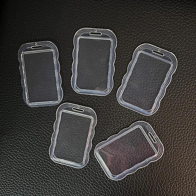 Students Cards Protecting Cover Clear Soft Silicone Wave ID Bus Access Card Holder Transparent Staff Working Credit Card Hloder