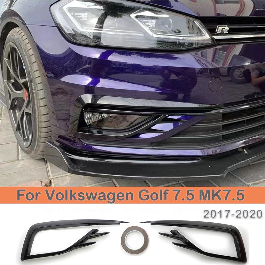 For Volkswagen Golf 7.5 MK7.5 2017-2020 Front Fog Lamp Cover Trims Bumper Fog Light Grilles Frame Eyebrow Eyelid Sticker Kits