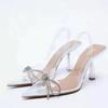  Luxury Rhinestone Transparent Heels Pvc Women 'S Shoes  New Pointed Stiletto High Heesls Ladies Party Wedding Shoes