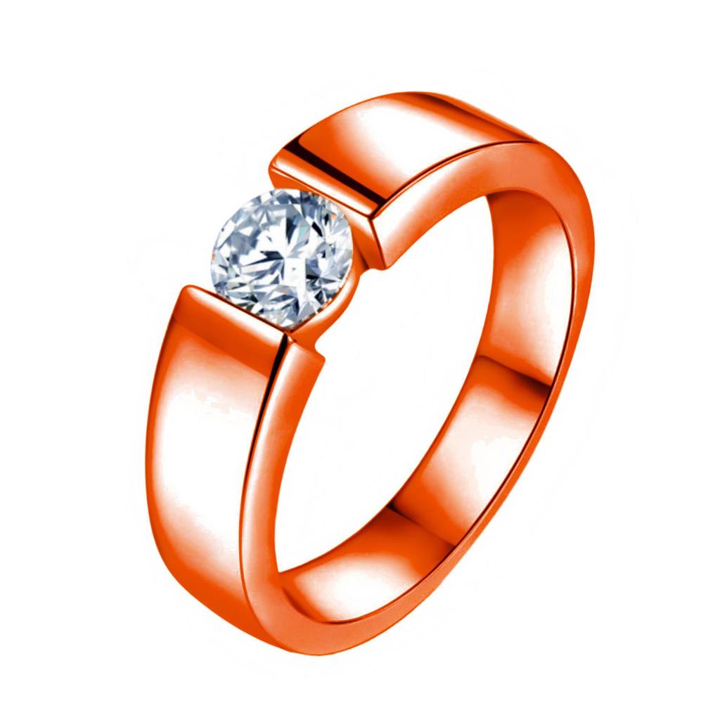 Rose Gold Zircon Couple Ring - European & American Classic Men's Jewelry