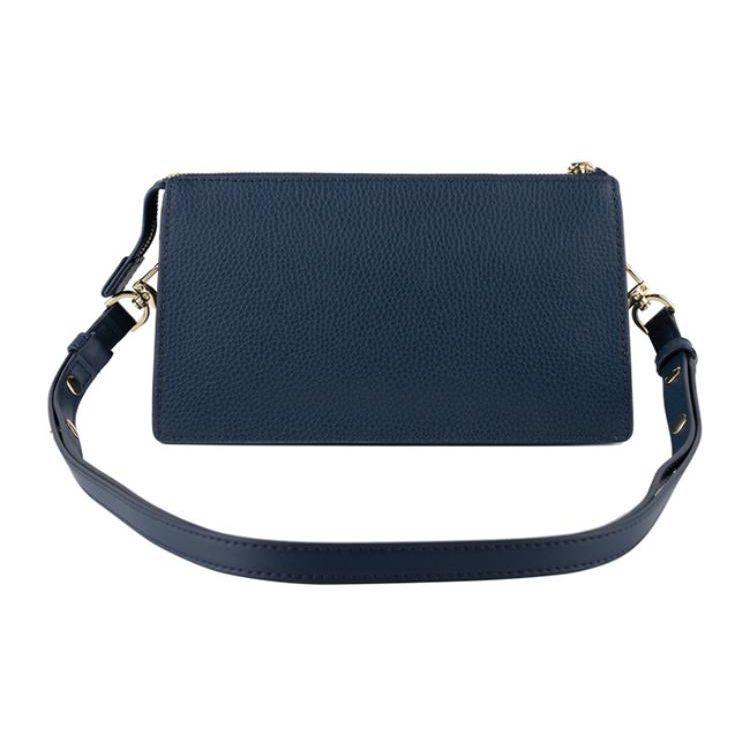 Michael Kors MK Empire Fashion Минималистичная Сумка на Плечо/Через Плечо из Кожи с Золотой Фурнитурой Маленькая Женская Сумка Темно-Синяя 32H3G8EC7L-NAVY