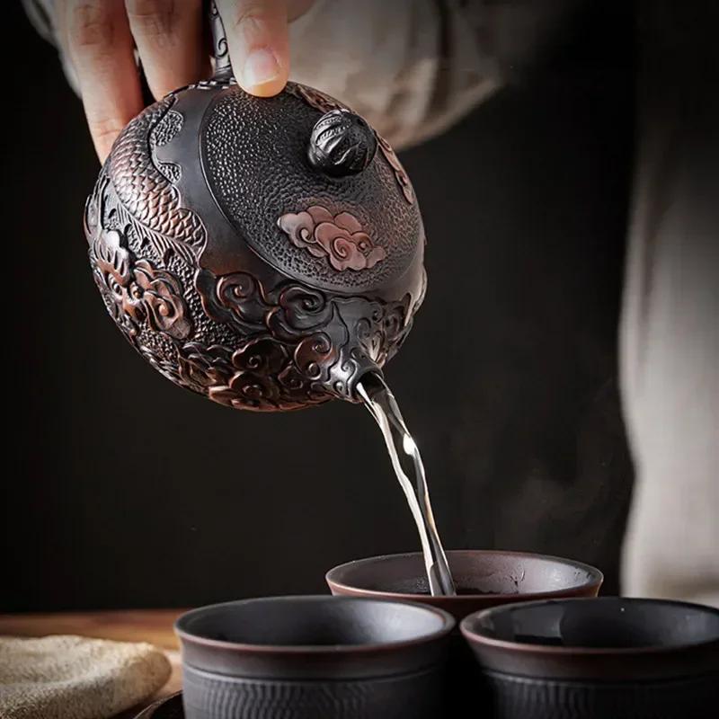 170 мл китайский традиционный фиолетовый керамический чайник Xishi, чайник ручной работы известных художников, дорожный портативный фильтр для заваривания чая, домашний чайный набор