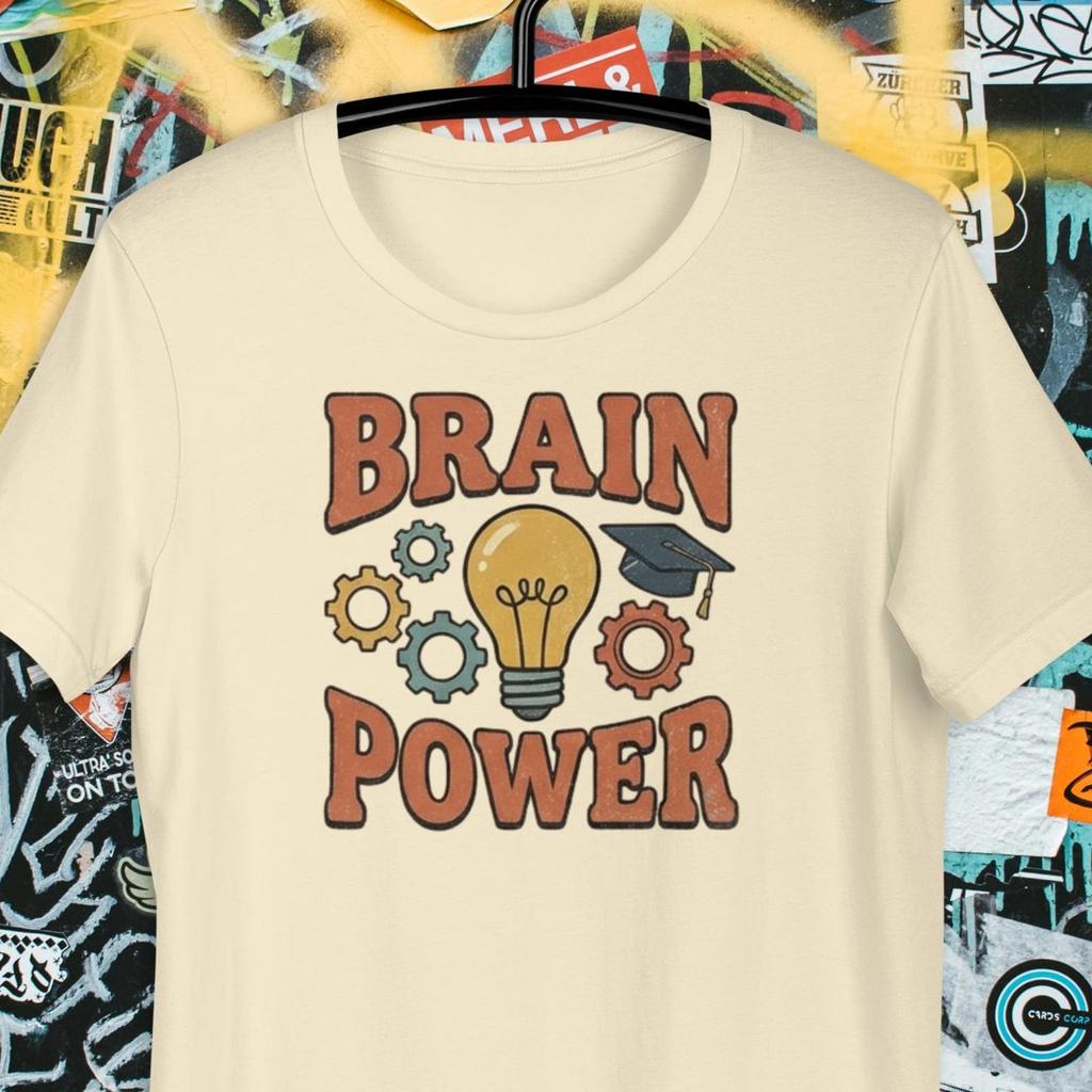 Brain Power fun teaching t-shirt | Novelty tee