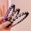 Vintage Non-slip Flower Headwear Wave Thin Headband Crystal Women Hair Hoop Korean Style Hairbands