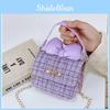 Woolen Kids Trendy Shoulder Bow Bag Chain Element Breathable Material Everyday