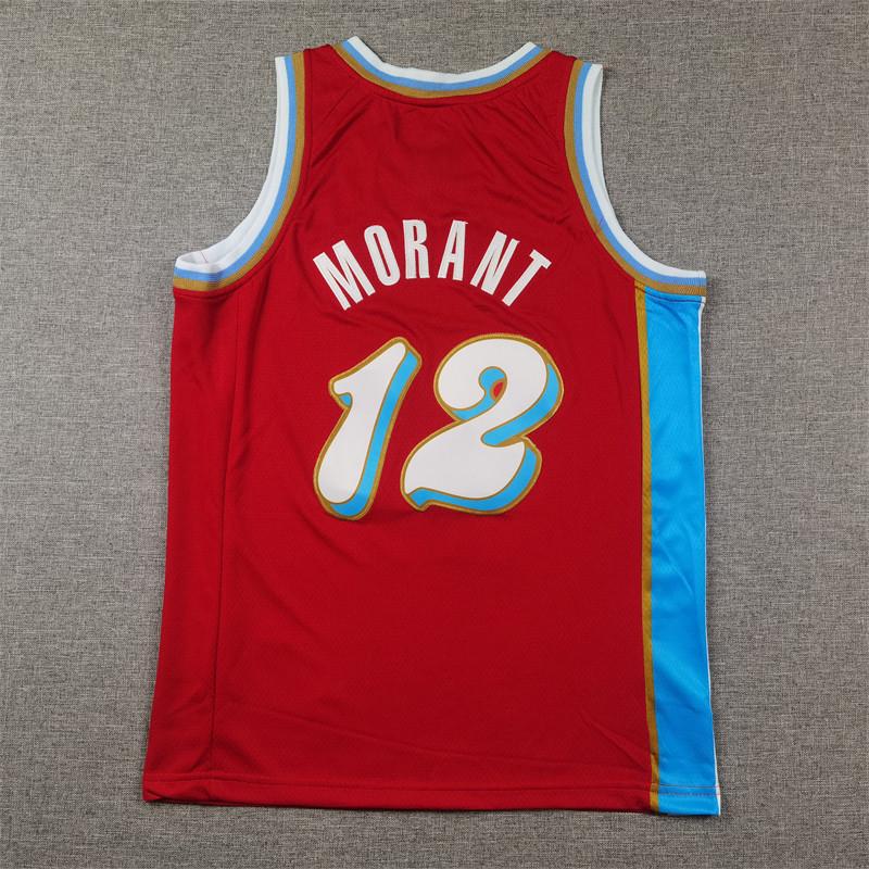 Grizzlies #12 Morant Kids' Red City Edition Basketball Jersey Embroidered