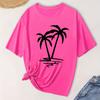 Женская модная футболка с коротким рукавом, летняя, с принтом кокосовой пальмы, повседневная