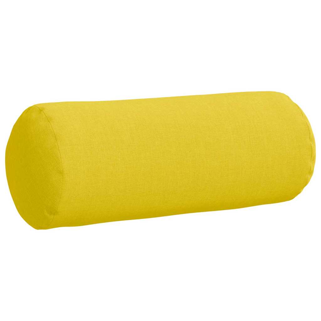Bolster Cushions 2 pcs Light Yellow Ø 15 x 40 cm Fabric